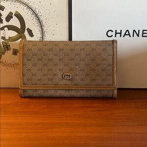 Gucci GG Monogram Long Wallet Women’s Vintage Luxury